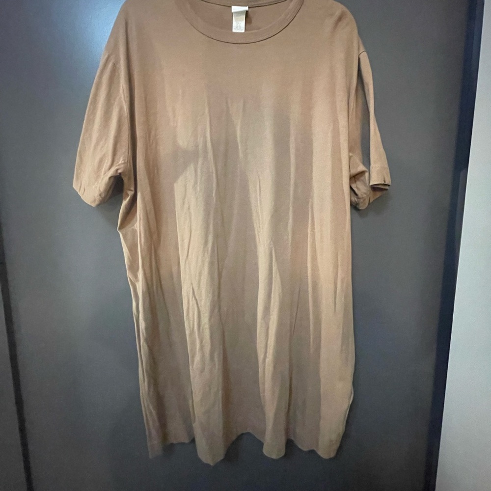 H&M Tan Mini Dress with Short Sleeves
